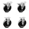Service Caster 6 Inch Phenolic Swivel Top Plate Caster Set with 2 Brakes 2 Rigid SCC-20S615-PHR-PLB-2-R-2 - alternate 1